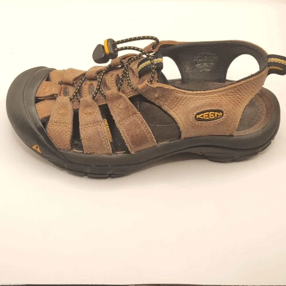 Men's Keen Newport H2 Brown Leather Waterproof Sandals Hiking Shoes Size 8